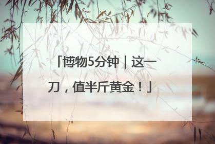 博物5分钟｜这一刀，值半斤黄金！
