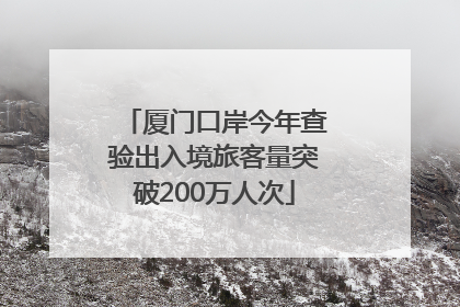 厦门口岸今年查验出入境旅客量突破200万人次