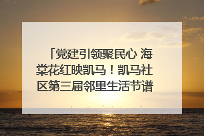 党建引领聚民心 海棠花红映凯马！凯马社区第三届邻里生活节谱写幸福新篇章