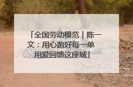 全国劳动模范｜陈一文：用心跑好每一单 用爱回馈这座城
