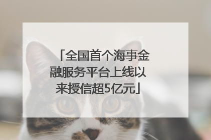 全国首个海事金融服务平台上线以来授信超5亿元