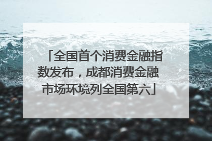 全国首个消费金融指数发布，成都消费金融市场环境列全国第六