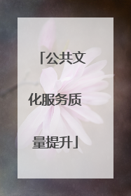 公共文化服务质量提升
