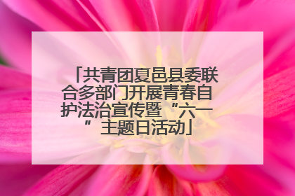 共青团夏邑县委联合多部门开展青春自护法治宣传暨“六一”主题日活动