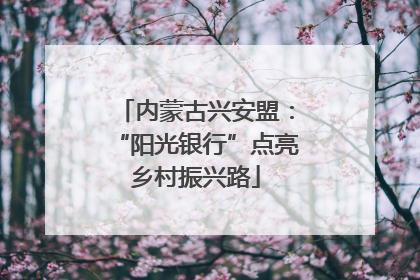 内蒙古兴安盟：“阳光银行”点亮乡村振兴路