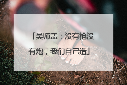 吴师孟：没有枪没有炮，我们自己造