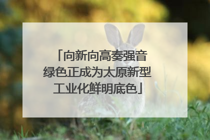向新向高奏强音 绿色正成为太原新型工业化鲜明底色