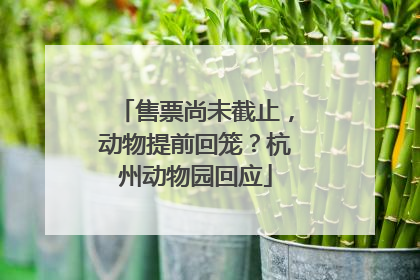 售票尚未截止，动物提前回笼？杭州动物园回应
