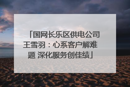国网长乐区供电公司王雪羽：心系客户解难题 深化服务创佳绩