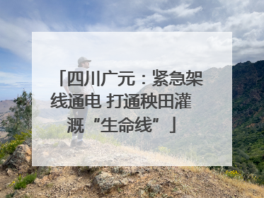 四川广元：紧急架线通电 打通秧田灌溉“生命线”
