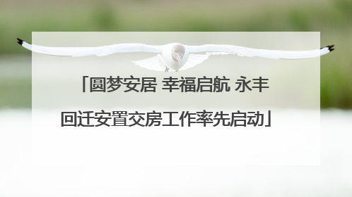 圆梦安居 幸福启航 永丰回迁安置交房工作率先启动