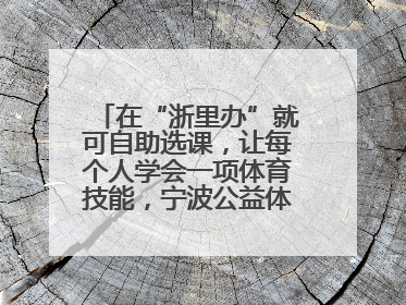 在“浙里办”就可自助选课，让每个人学会一项体育技能，宁波公益体培落到实处