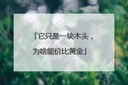 它只是一块木头，为啥能价比黄金