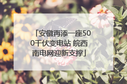 安徽再添一座500千伏变电站 皖西南电网迎新支撑