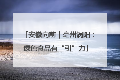 安徽向前｜亳州涡阳：绿色食品有“引”力