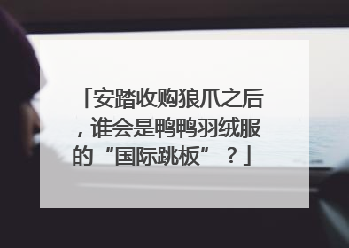 安踏收购狼爪之后，谁会是鸭鸭羽绒服的“国际跳板”？
