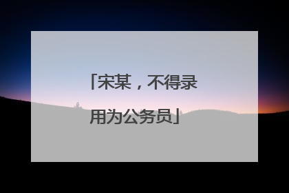 宋某，不得录用为公务员
