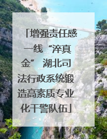 增强责任感 一线“淬真金” 湖北司法行政系统锻造高素质专业化干警队伍