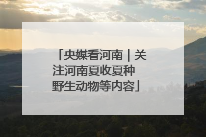央媒看河南｜关注河南夏收夏种 野生动物等内容