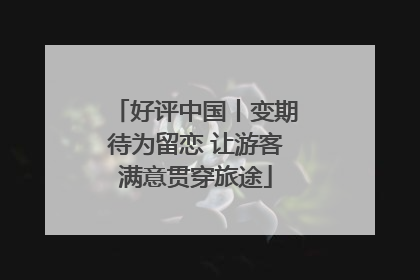 好评中国丨变期待为留恋 让游客满意贯穿旅途