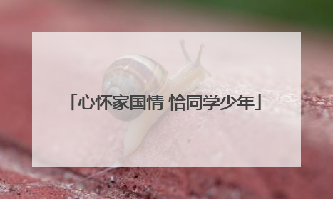 心怀家国情 恰同学少年