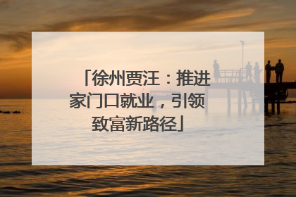 徐州贾汪：推进家门口就业，引领致富新路径