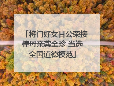 将门好女甘公荣接棒母亲龚全珍 当选全国道德模范