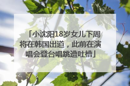 小沈阳18岁女儿下周将在韩国出道，此前在演唱会登台唱跳遭吐槽