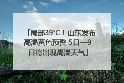 局部39℃！山东发布高温黄色预警 5日—9日将出现高温天气