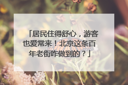 居民住得舒心，游客也爱常来！北京这条百年老街咋做到的？
