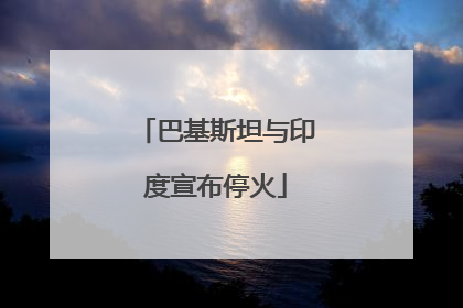 巴基斯坦与印度宣布停火