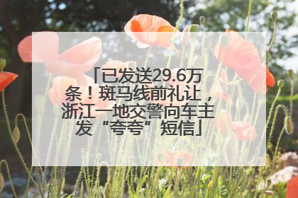 已发送29.6万条！斑马线前礼让，浙江一地交警向车主发“夸夸”短信