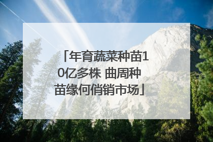 年育蔬菜种苗10亿多株 曲周种苗缘何俏销市场