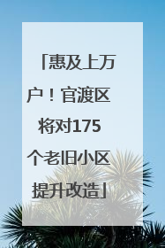 惠及上万户！官渡区将对175个老旧小区提升改造