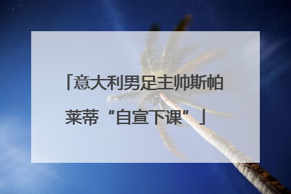 意大利男足主帅斯帕莱蒂“自宣下课”