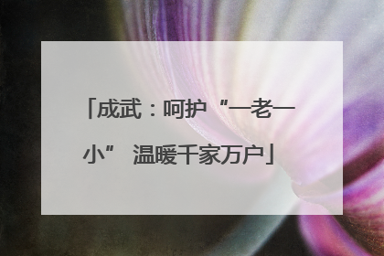 成武：呵护“一老一小” 温暖千家万户