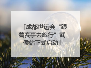 成都世运会“跟着赛事去旅行”武侯站正式启动