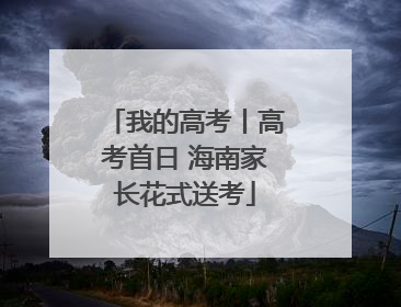 我的高考丨高考首日 海南家长花式送考