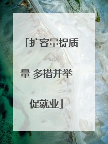 扩容量提质量 多措并举促就业