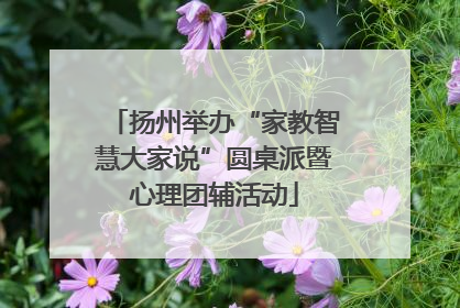 扬州举办“家教智慧大家说”圆桌派暨心理团辅活动