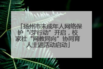 扬州市未成年人网络保护“i芽行动”开启，校家社“网教同向”协同育人主题活动启动