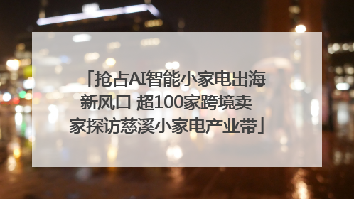 抢占AI智能小家电出海新风口 超100家跨境卖家探访慈溪小家电产业带