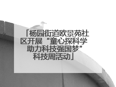杨园街道欧景苑社区开展“童心探科学 助力科技强国梦”科技周活动