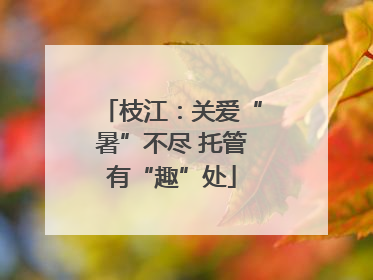 枝江：关爱“暑”不尽 托管有“趣”处