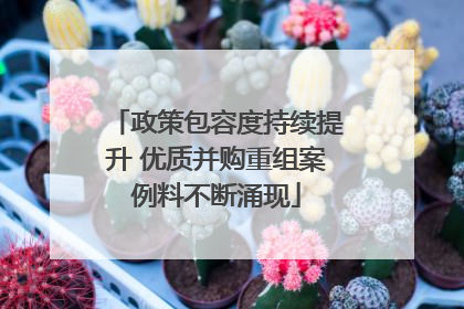 政策包容度持续提升 优质并购重组案例料不断涌现
