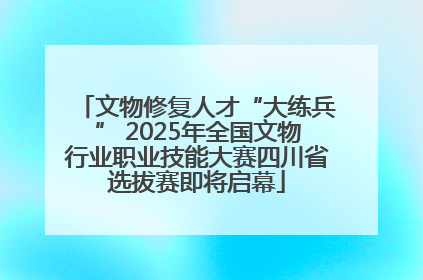 文物修复人才“大练兵” 2025年全国文物行业职业技能大赛四川省选拔赛即将启幕