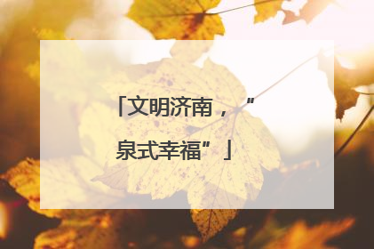 文明济南，“泉式幸福”