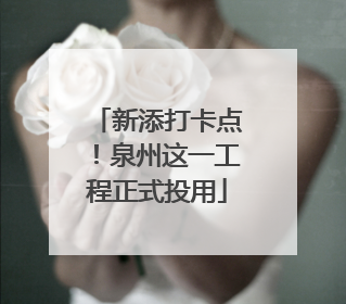 新添打卡点！泉州这一工程正式投用