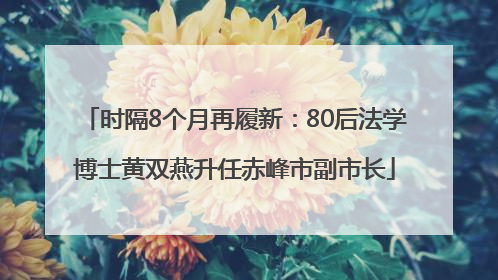 时隔8个月再履新：80后法学博士黄双燕升任赤峰市副市长