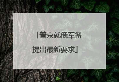 普京就俄军备提出最新要求